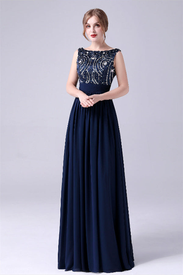 A-Line sleeveless Ankle-length Sequined beading Flower mother's dress-stylesnuggle