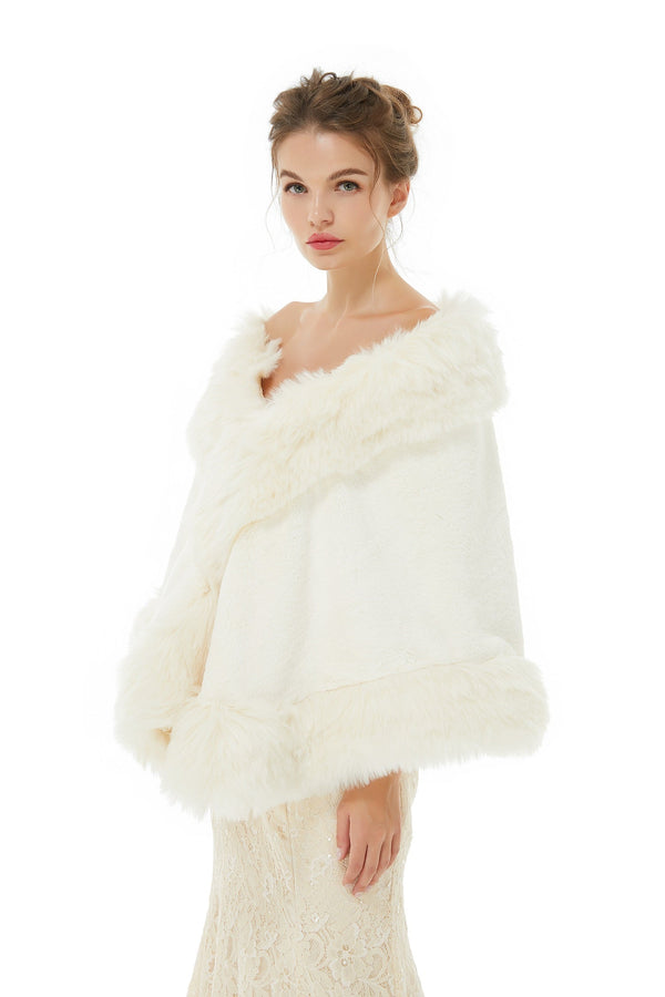 Alis- Winter Faux Fur Wedding Wrap-stylesnuggle