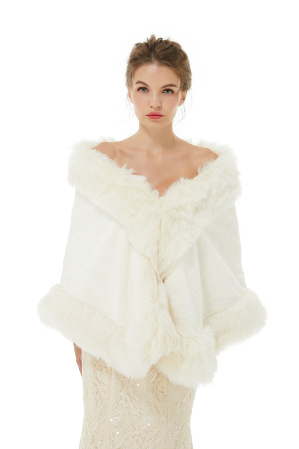 Alis- Winter Faux Fur Wedding Wrap-stylesnuggle