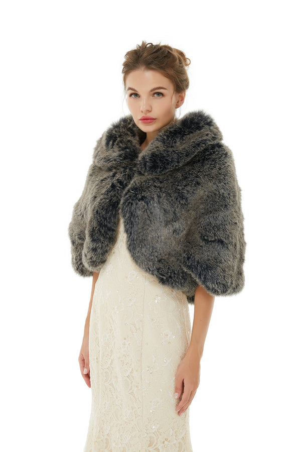 Amey - Winter Faux Fur Wedding Wrap-stylesnuggle