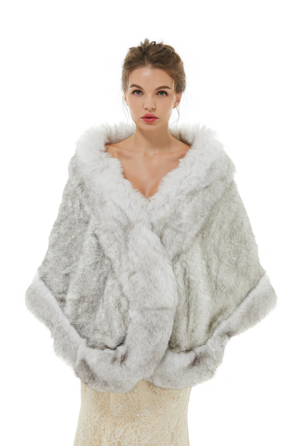 Angelina - Winter Faux Fur Wedding Wrap-stylesnuggle