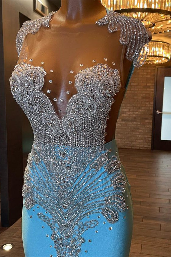Beautiful Long Sleeveless Mermaid Prom Dress With Beading-stylesnuggle