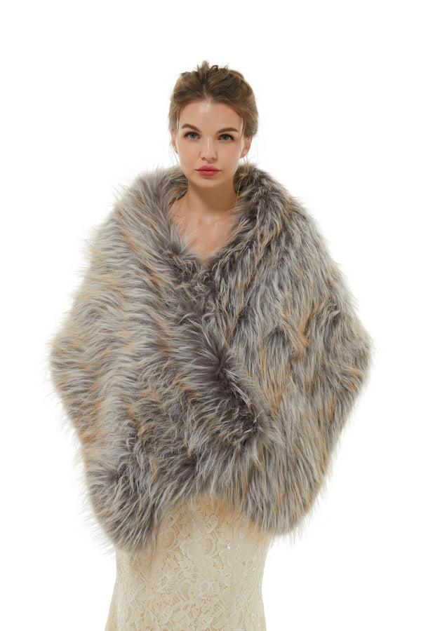 Belinda - Winter Faux Fur Wedding Wrap-stylesnuggle