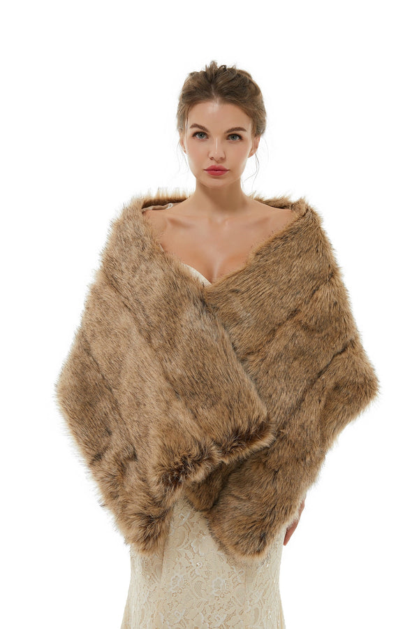 Bency - Winter Faux Fur Wedding Wrap-stylesnuggle