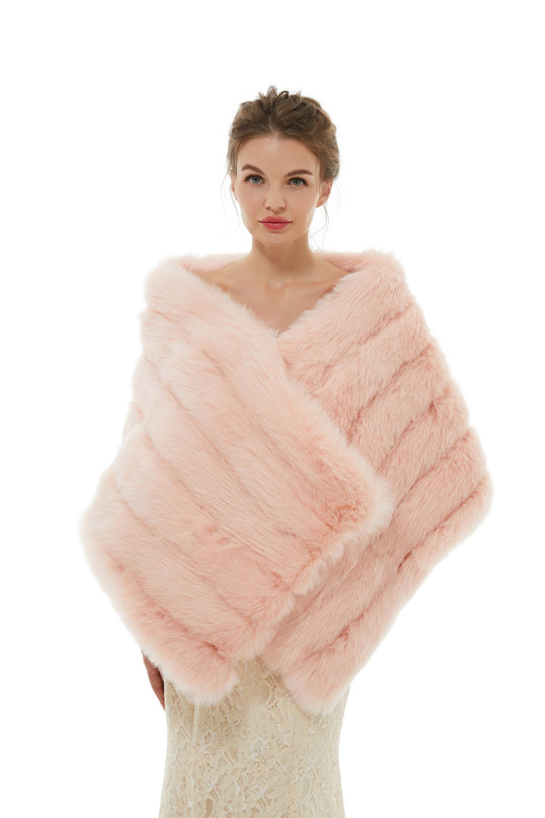Brianna - Winter Faux Fur Wedding Wrap-stylesnuggle