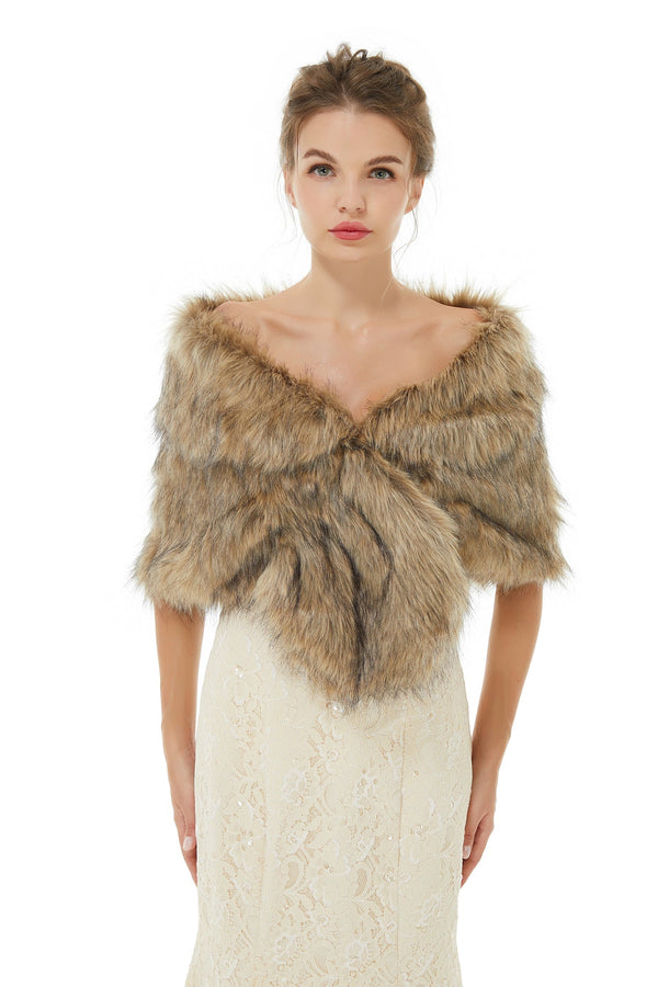 Brooke - Winter Faux Fur Wedding Wrap-stylesnuggle