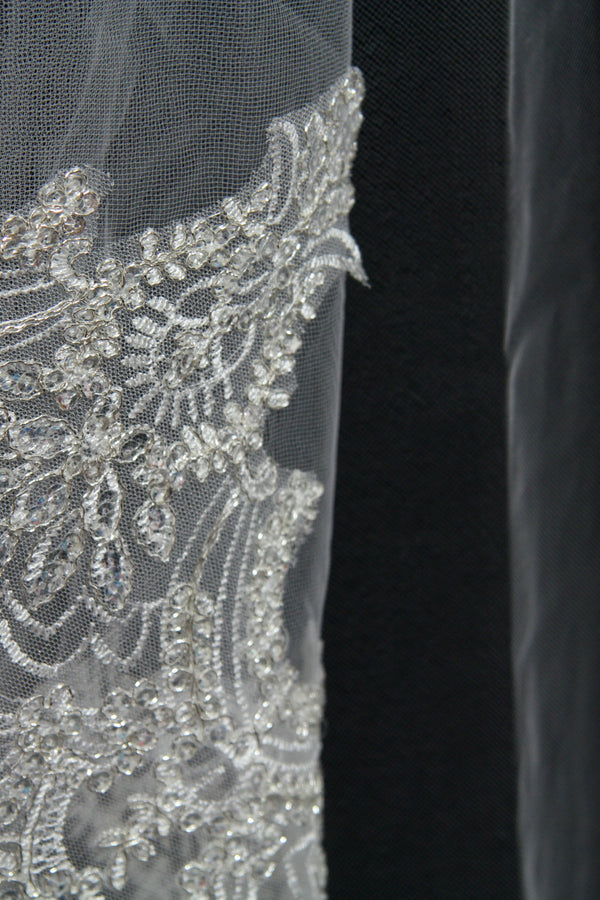 Camille Long Lace Wedding Veil Wedding Veils-stylesnuggle