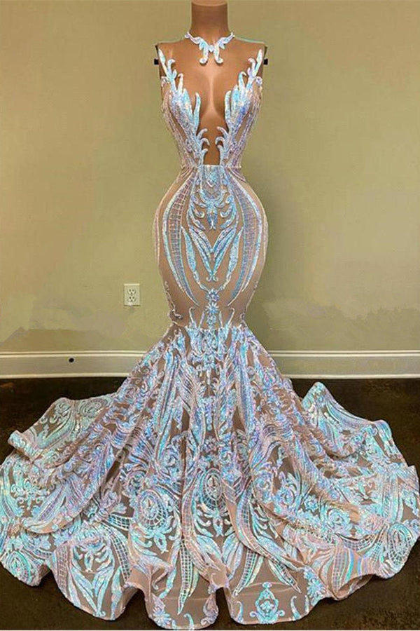 Chic Sequins Mermaid Prom Dresses Sparkle Evening Dresses On Sale-stylesnuggle