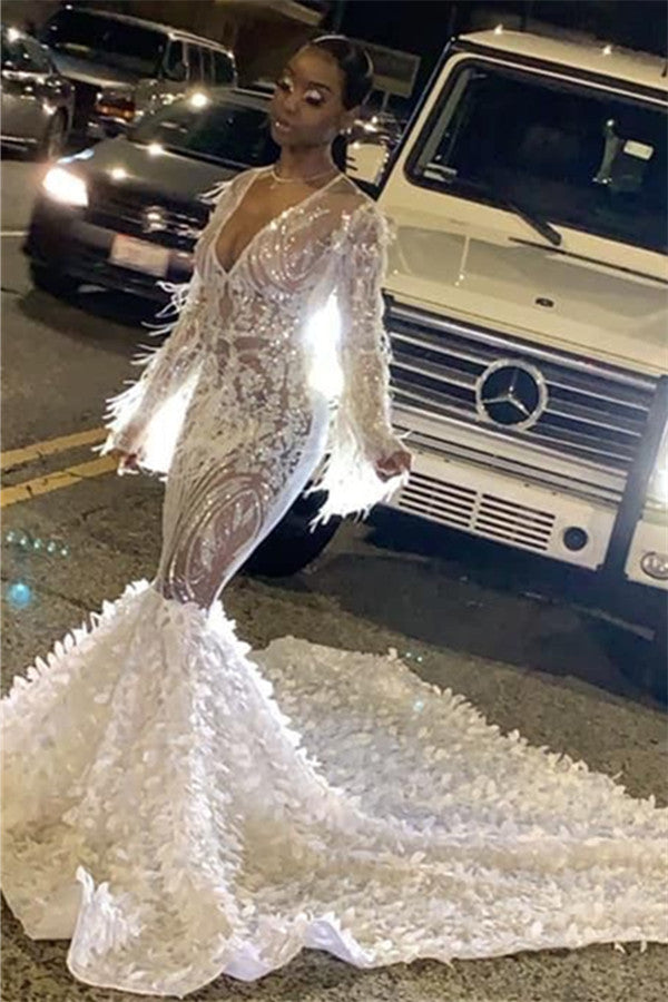 stylesnuggle offers Chic V-neck Sparkle Beads Appliques Prom Dresses Long Sleeves Alluring Fit and Flare Evening Gowns On Sale at an affordable price from to Mermaid skirts. Shop for gorgeous prom dresses collections for your big day.