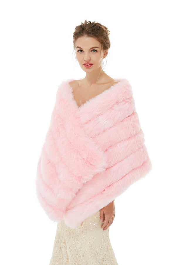 Chloe - Winter Faux Fur Wedding Wrap-stylesnuggle