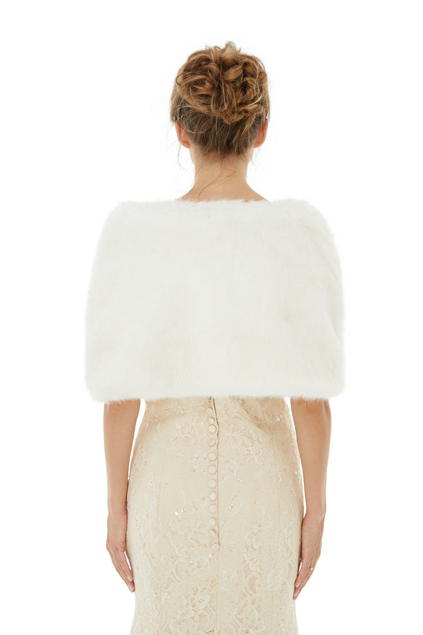 Delcy - Winter Faux Fur Wedding Wrap-stylesnuggle