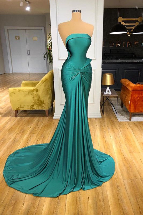 Elegant Strapless Long Mermaid Evening Prom Dress Online-stylesnuggle