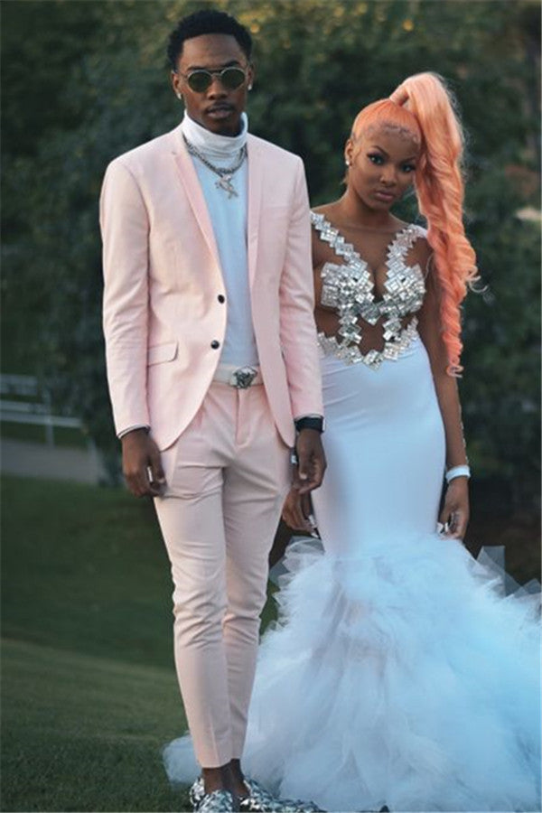 Fashion Pink Slim Fit Prom Men Suit-stylesnuggle