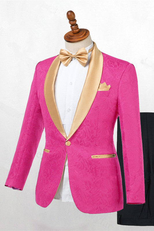 Shop Hot Pink One Button Fashion Slim Fit Wedding Suits from stylesnuggles. Free shipping available. View our full collection of Fuchsia Shawl Lapel wedding suits available in different colors with affordable price.