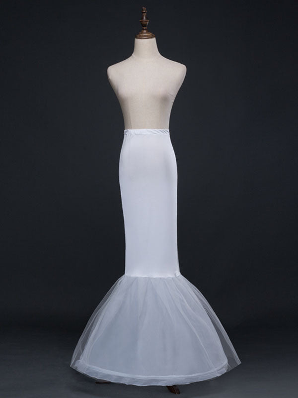 Ivory Tulle Long Mermaid 1 Layer 2 Hoop Wedding Petticoat-stylesnuggle