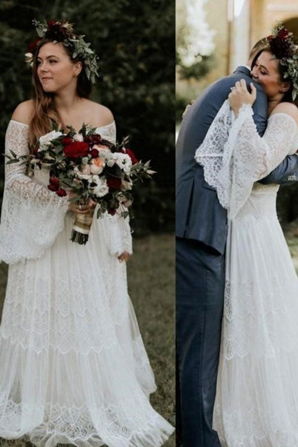 stylesnuggle custom made you this Long Sleevess Beach Beach Garden Tulle White Loose Wedding Dress comes in all sizes and colors. Welcome to pick the most fabulous style today, extra coupons to save a lot.