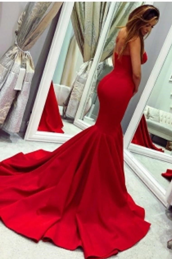 Mermaid Sweetheart Prom Dress Floor Length Long Evening Dress-stylesnuggle