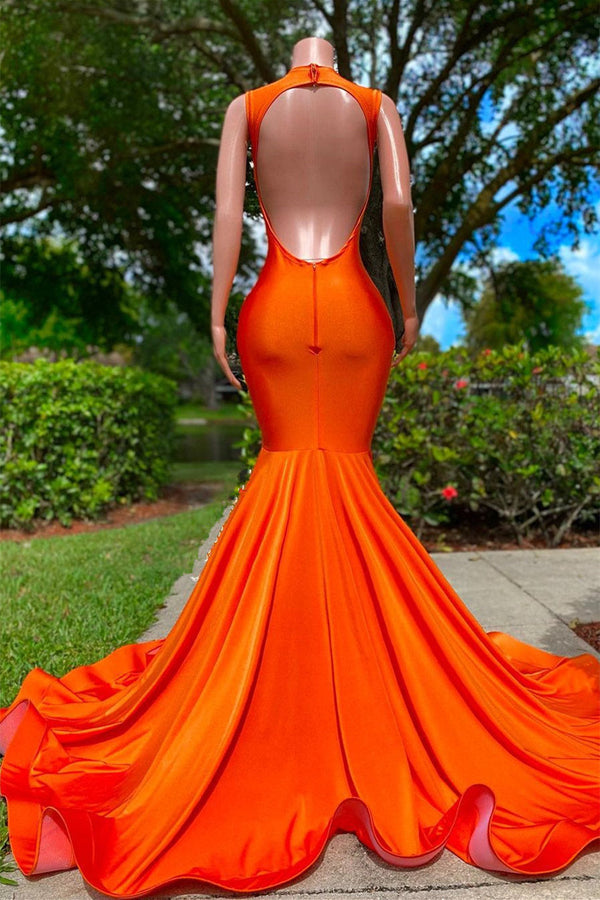 Mermaid V-neck Sequined Open Back Floor-length Sleeveless Lace Beading Prom Dress-stylesnuggle