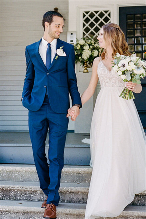 Discover Royal Blue Notched Lapel Wedding Groom Men Suit with stylesnuggle. Shop for a range of Royal Blue Notched Lapel Men Suits for every occasion with rush order service in cheap price.