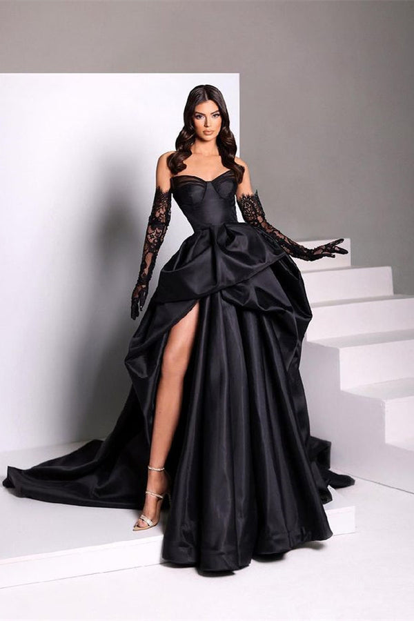 Sexy Black Sweetheart Mermaid Prom Dress Long With Slit Online-stylesnuggle