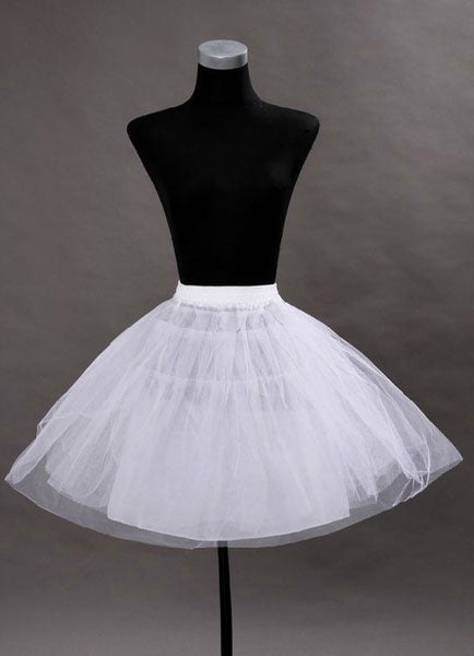 Short Black Taffeta A Line Boneless Two Tier Wedding Petticoats-stylesnuggle
