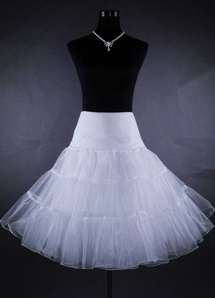 Short White Taffeta Boneless A Line Wedding Petticoats-stylesnuggle