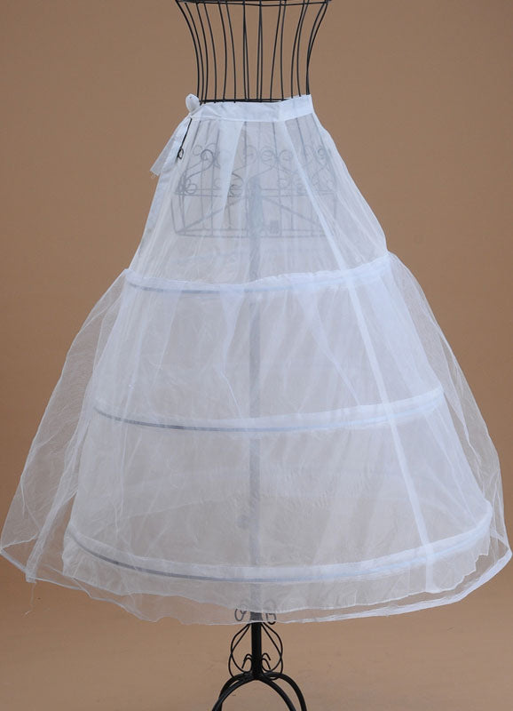 Tulle Ivory A Line Layer 3 Hoop Wedding Petticoat-stylesnuggle