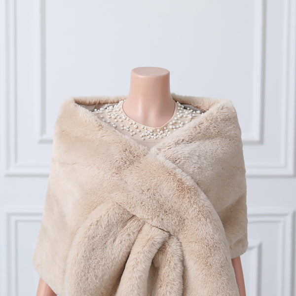 Warp knitted wool round hole mid-length imitation wool wedding shawl-stylesnuggle