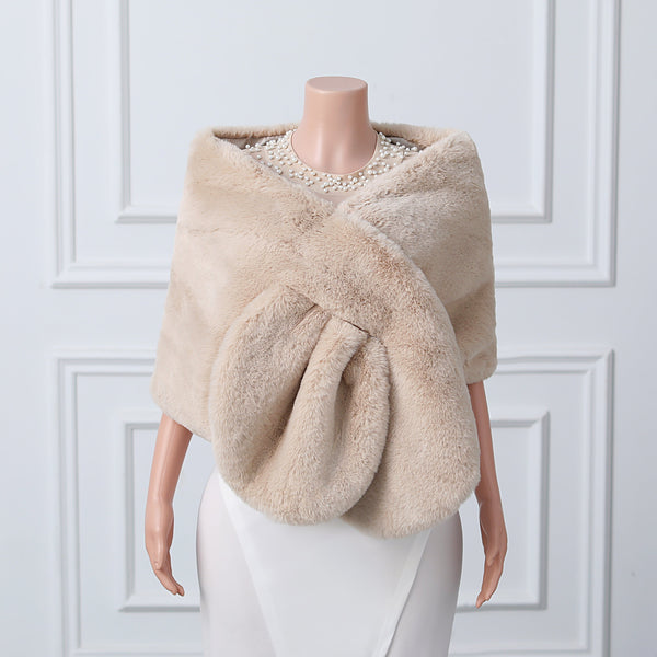 Warp knitted wool round hole mid-length imitation wool wedding shawl-stylesnuggle