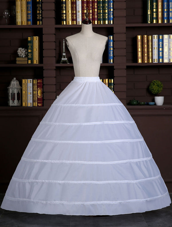 White Ball Gown Slip 1 tier Bridal Hoop Skirt Wedding Petticoat-stylesnuggle