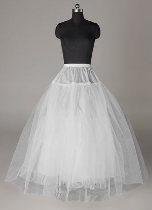 White Ball Gown Tulle 3 tier Bridal Crinoline Slip Wedding Petticoat-stylesnuggle