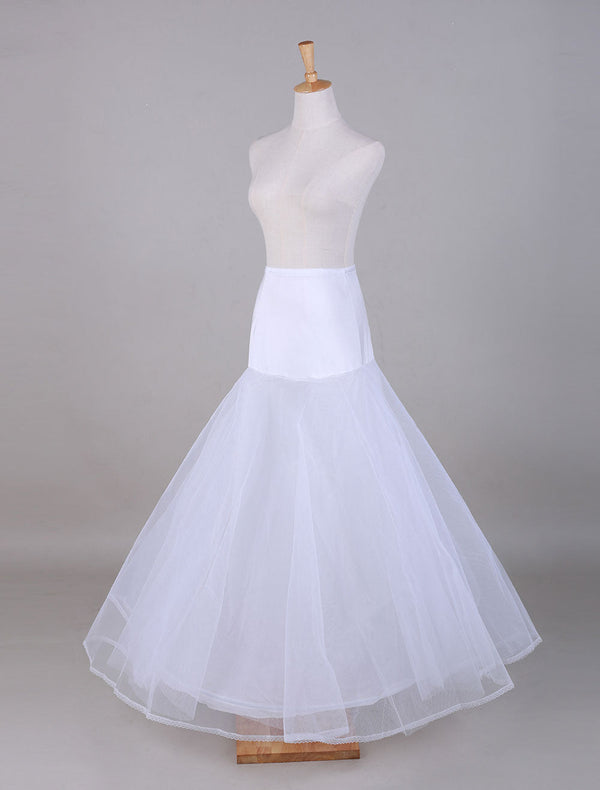 White Tulle A-Line Slip One Size Wedding Petticoat-stylesnuggle