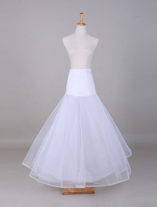 White Tulle A-Line Slip One Size Wedding Petticoat-stylesnuggle